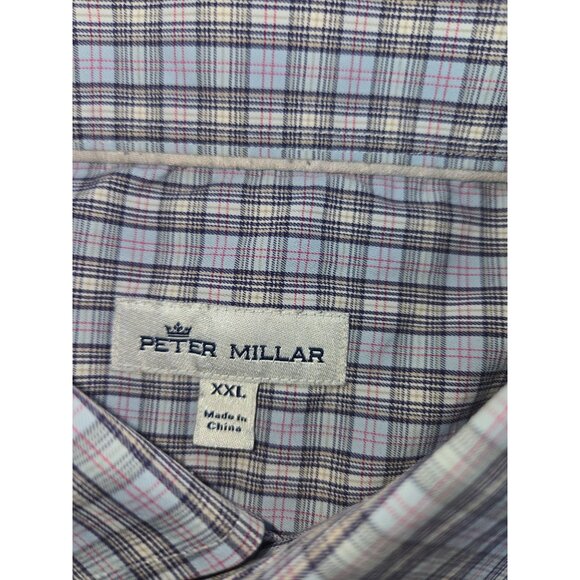 Peter Millar Mens Plaid Dress Shirt XXL - Picture 5 of 8